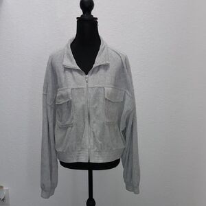 Aerie Light Gray Utility Jacket